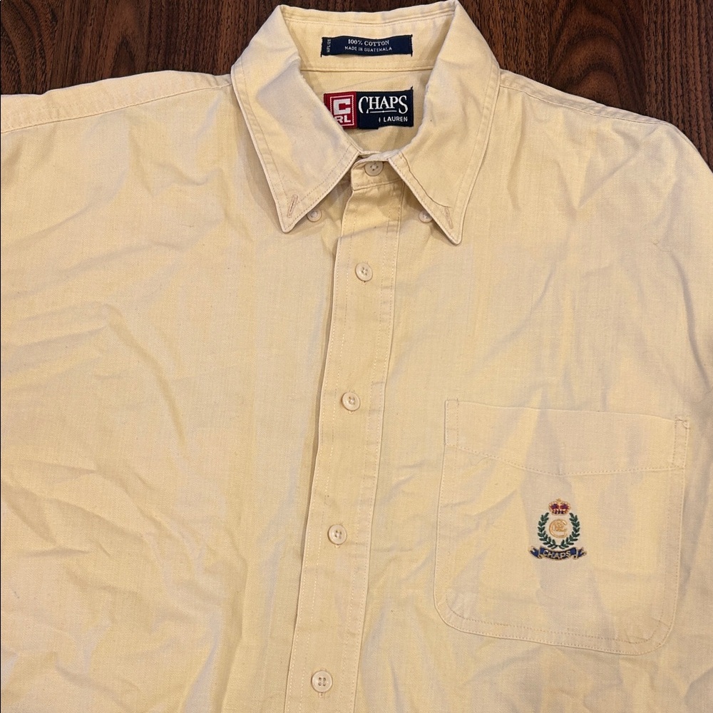 Chaps Men's Light Tan Button Down Shirt